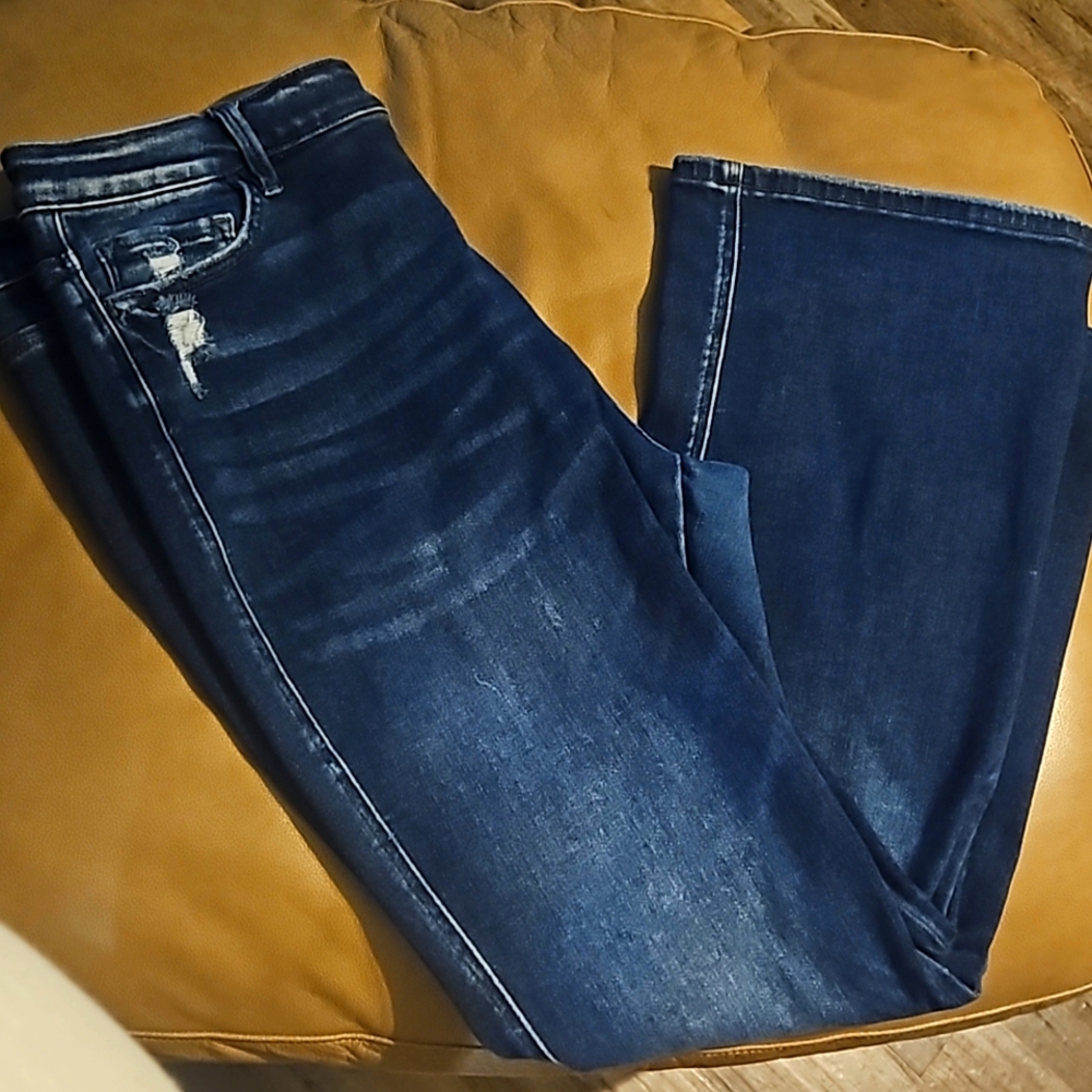 Flying Monkey Women's Boot Cut Jeans in Dark Blue Wash